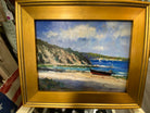 contemporary oil painting, Martha's Vineyard, Rowboat, beach house decor, artist WN McLane.