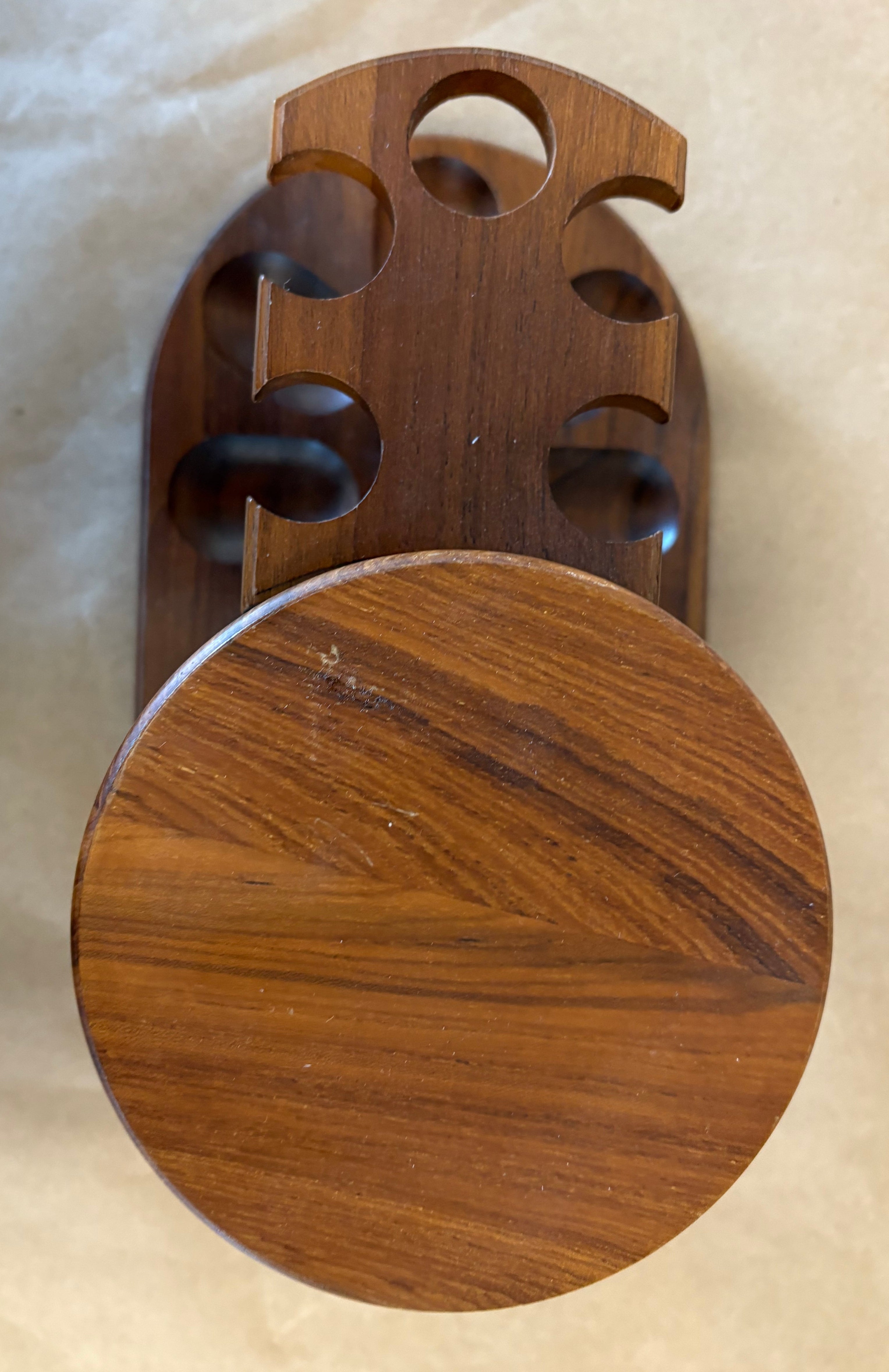 Walnut tobacco pipe stand with humidor