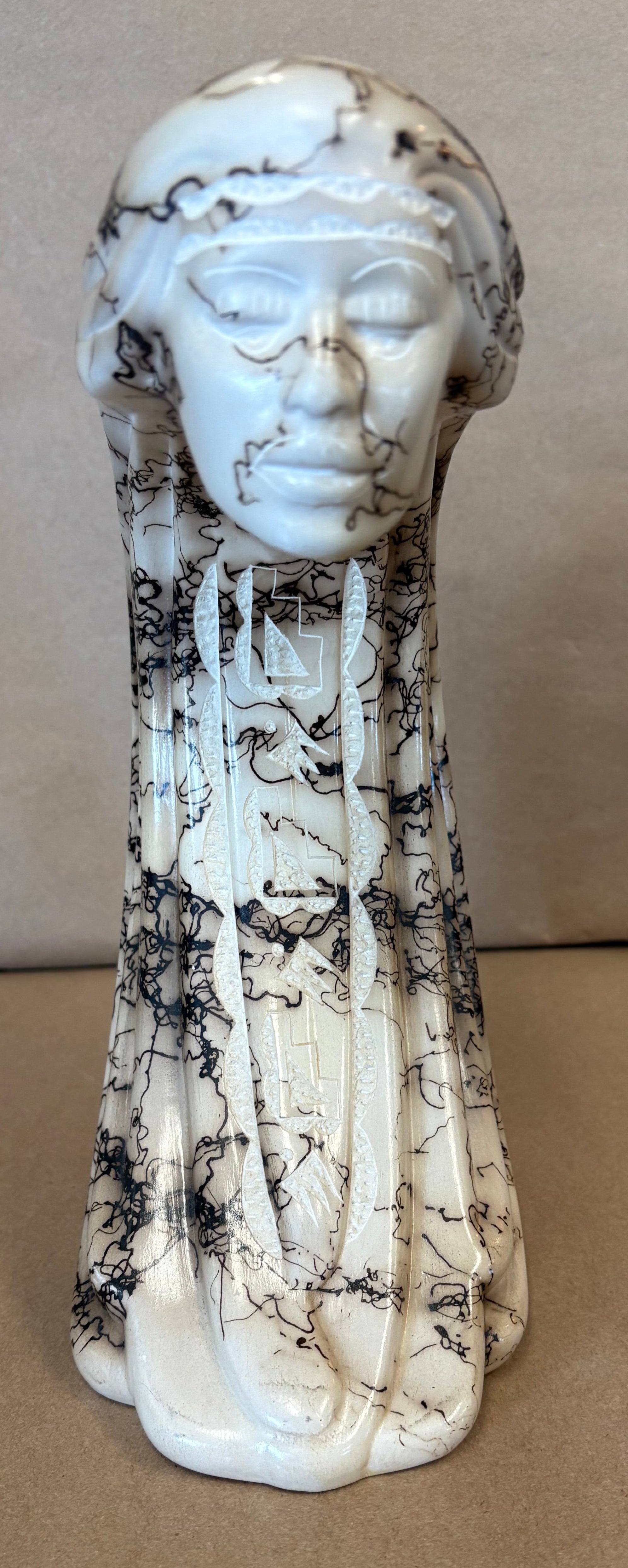 Tom Vail native horse hair sculpture of a woman