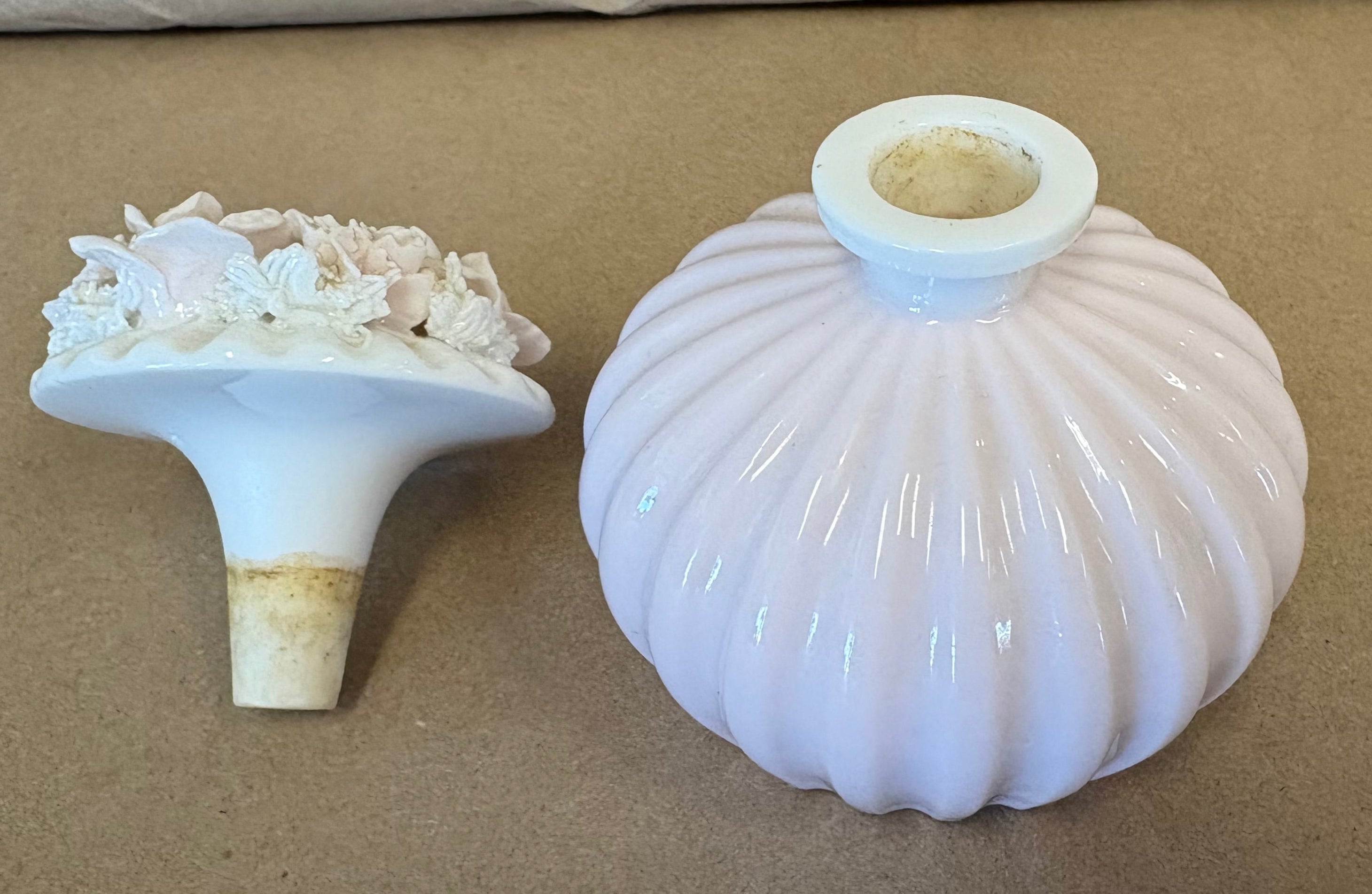 Icice LW Rice & Co, floral pink perfume bottle with stopper