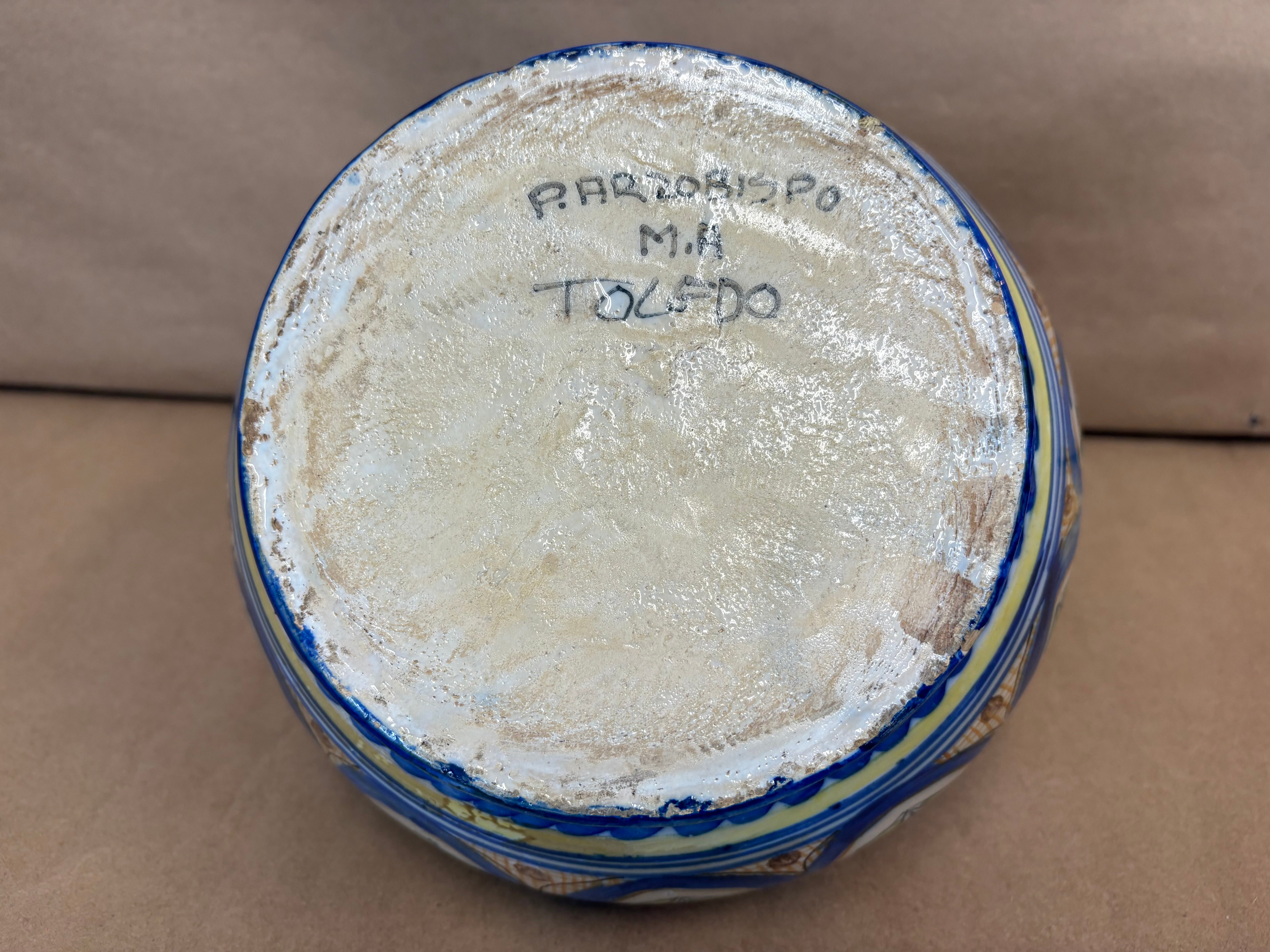 Spanish Faience "Toledo"decorated pottery oil, water or wine jug