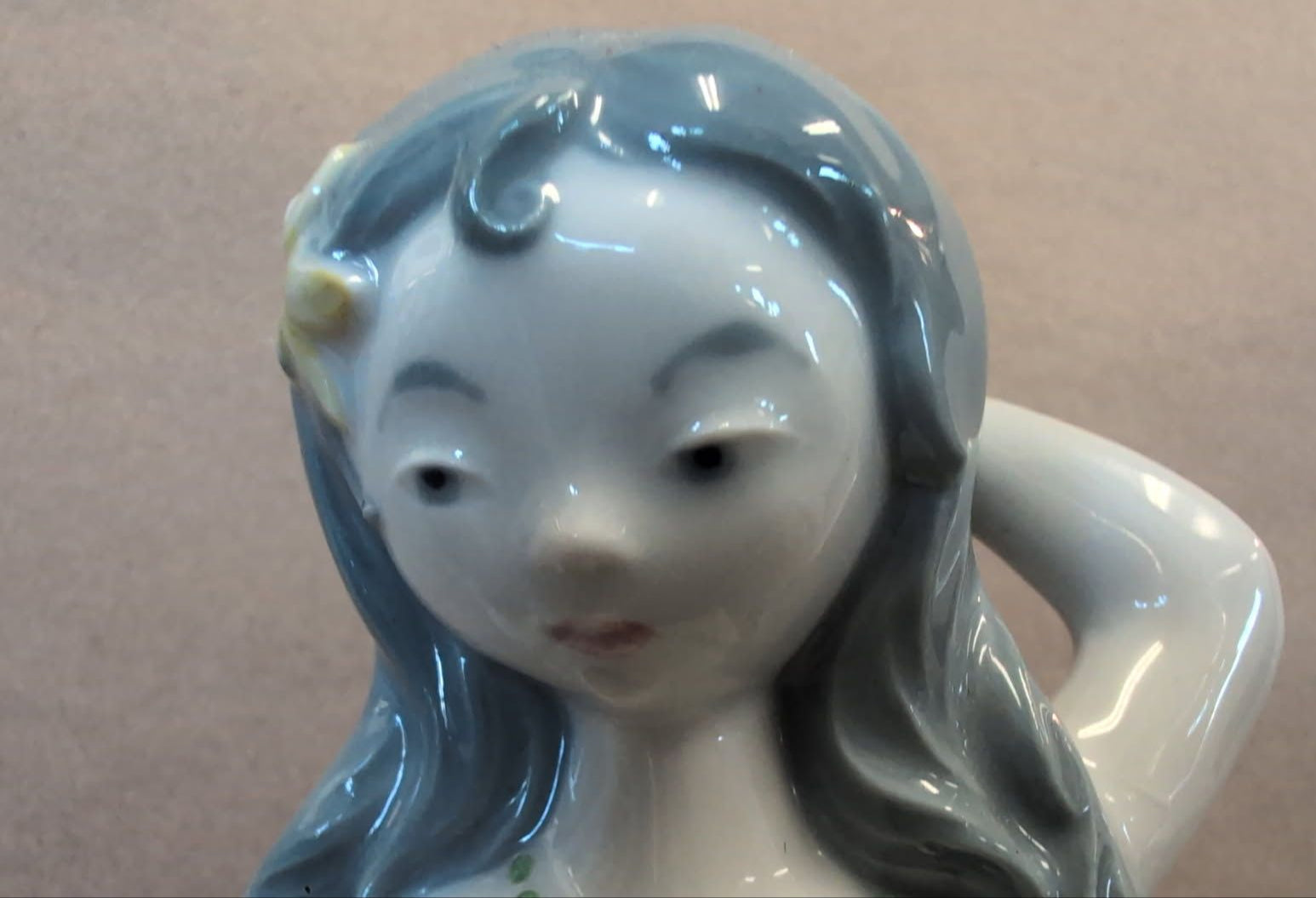 Vintage Ceramic Mermaid Planter 