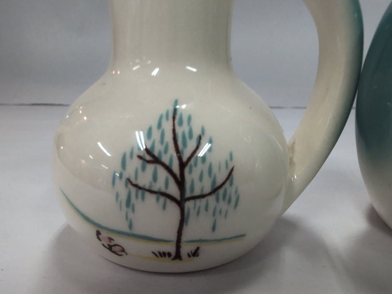 Ceramic mid-century aqua salt & pepper