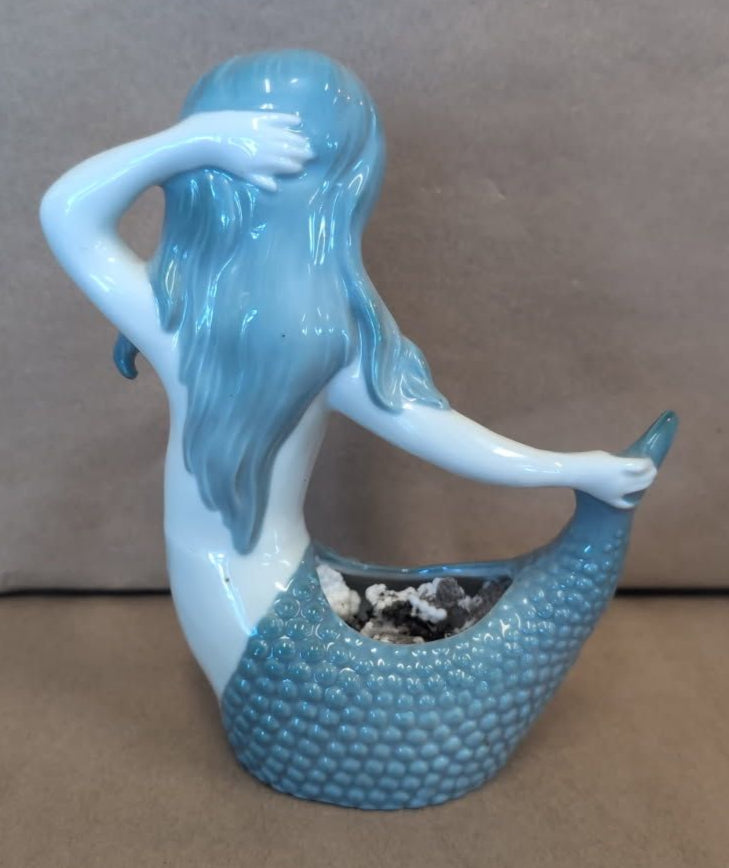 Vintage Ceramic Mermaid Planter 