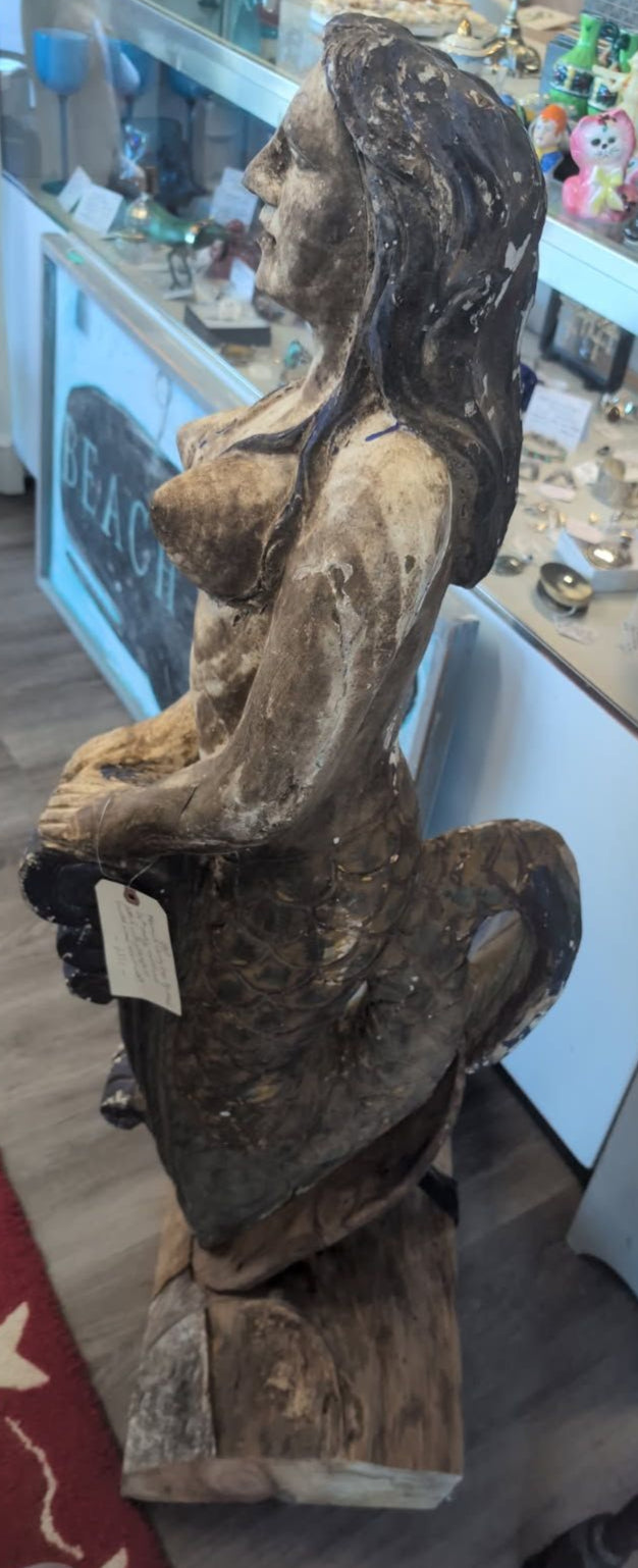 45" tall Wood Mermaid Ship Figurehead