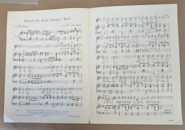 There'll be some changes made sheet music