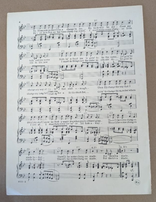 There'll be some changes made sheet music