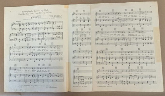 "Everybody Loves My Baby but my baby don't love nobody but me" Aileen Stanley Sheet Music.1924.