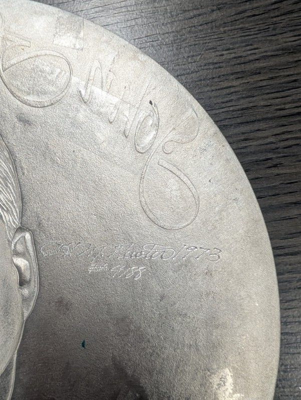 John F. Kennedy pewter plate