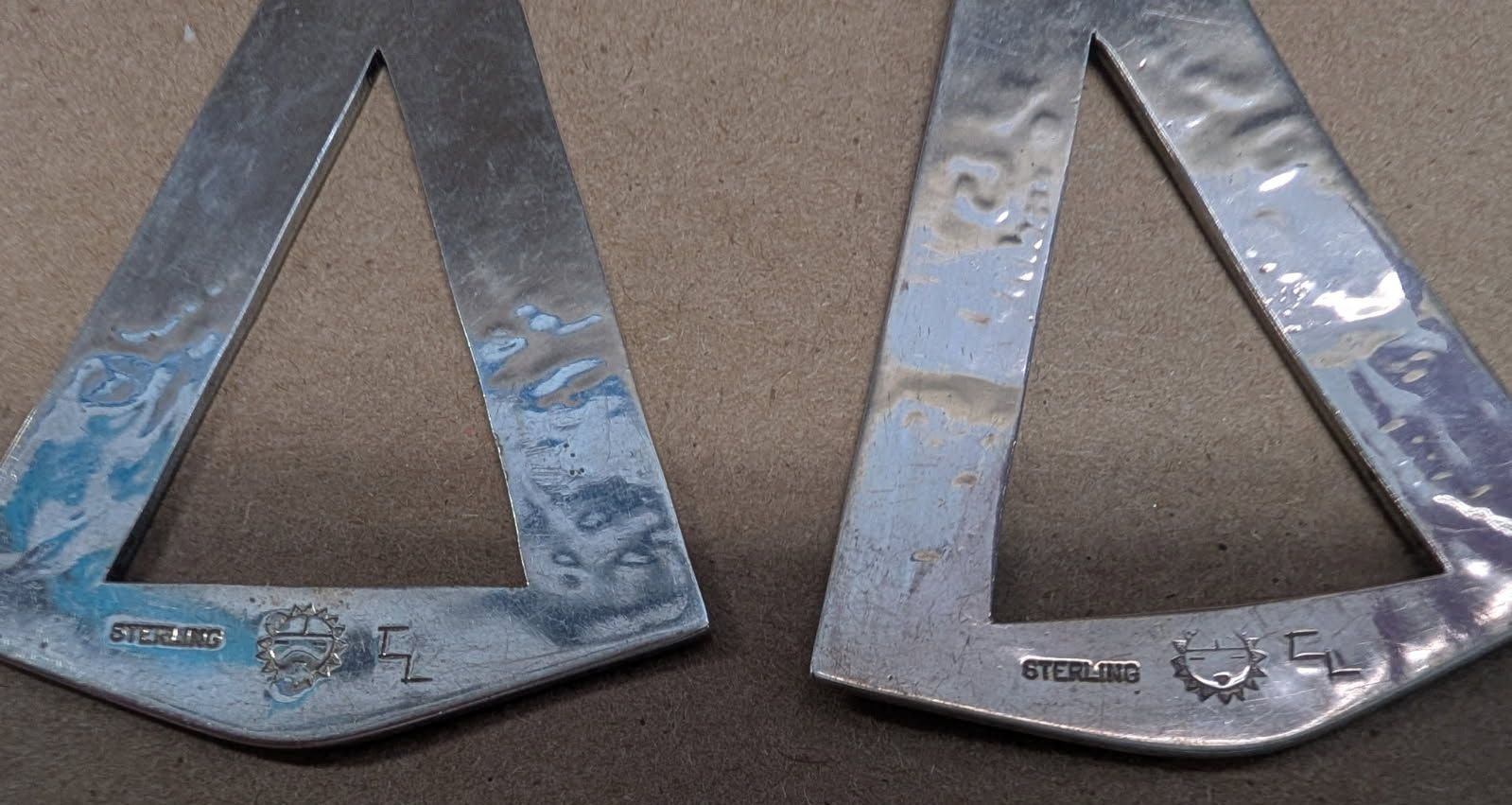 Hopi Indian Sterling Silver Earrings signed