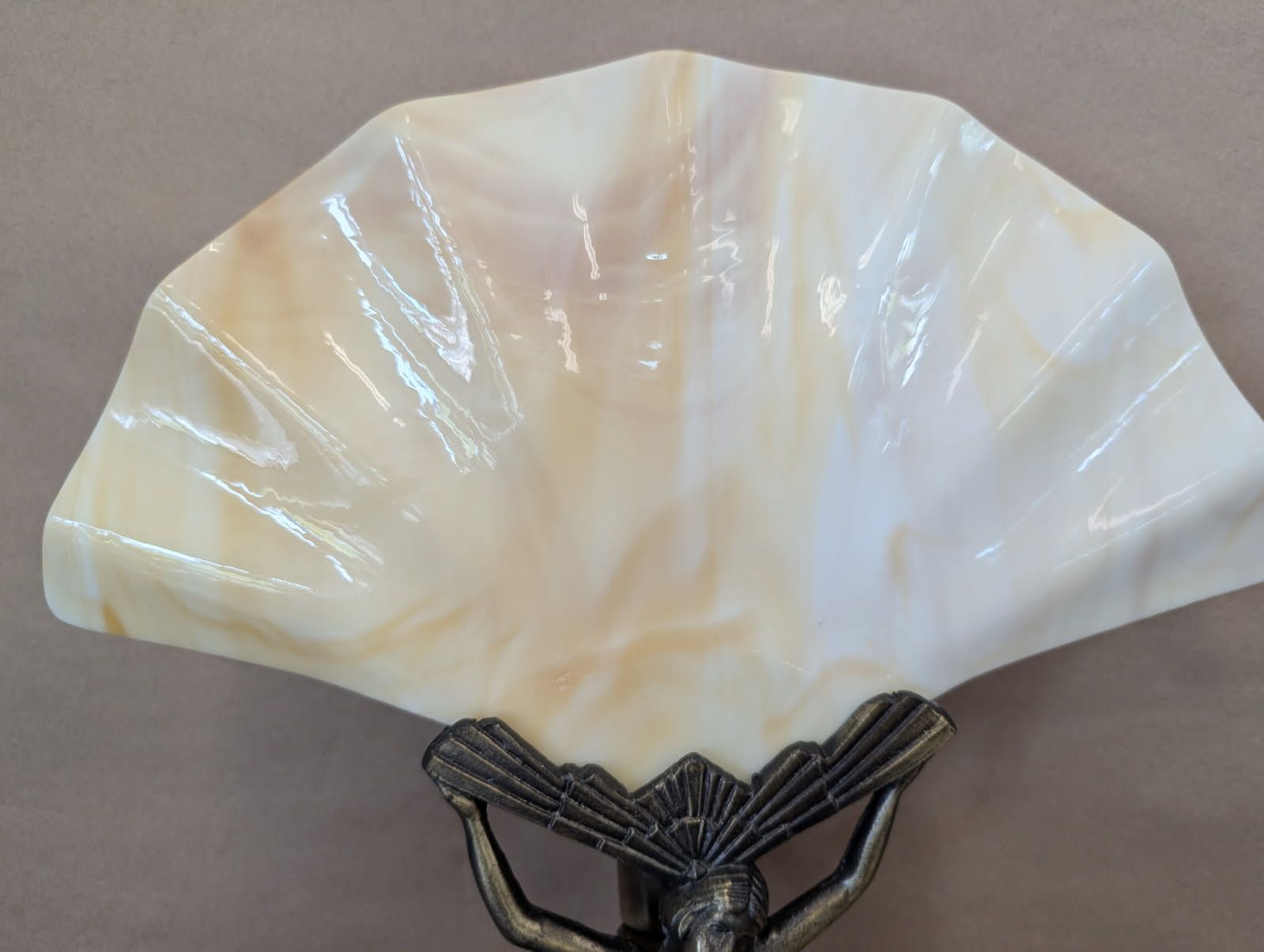 1950s Art Deco Style woman with fan lamp 