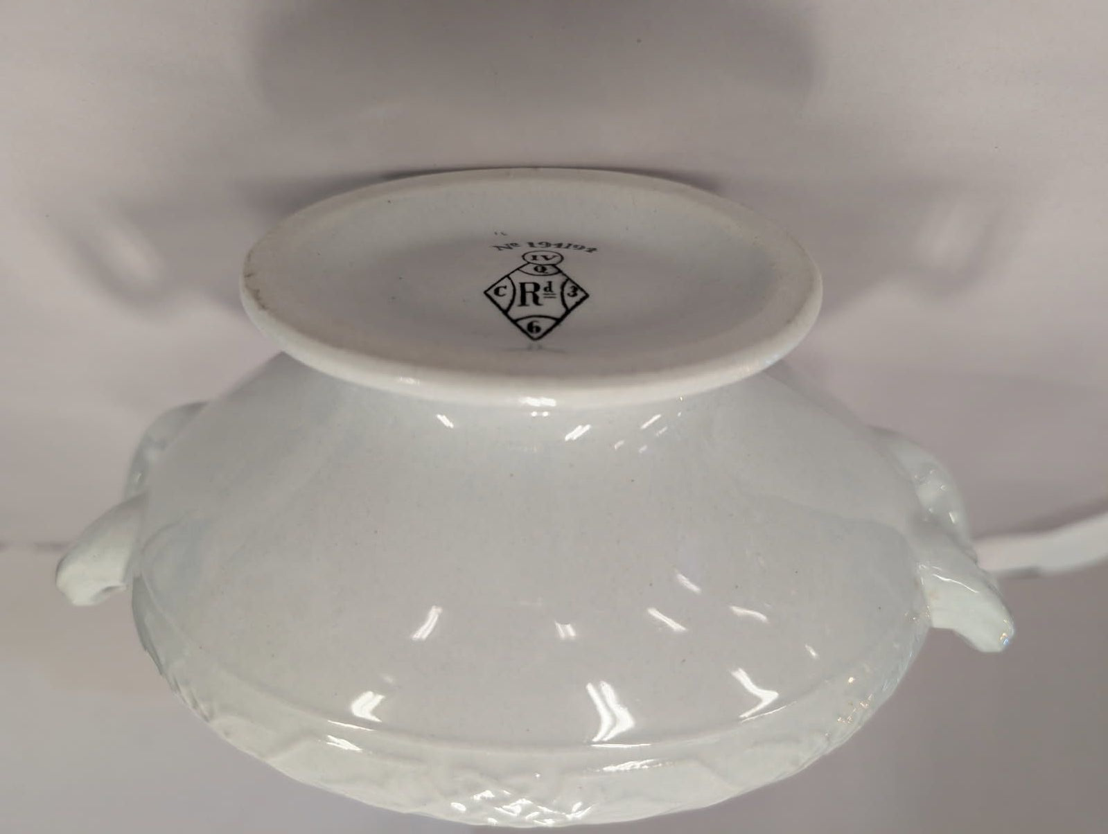 Antique White Ironstone  
compote serving bowl with lid