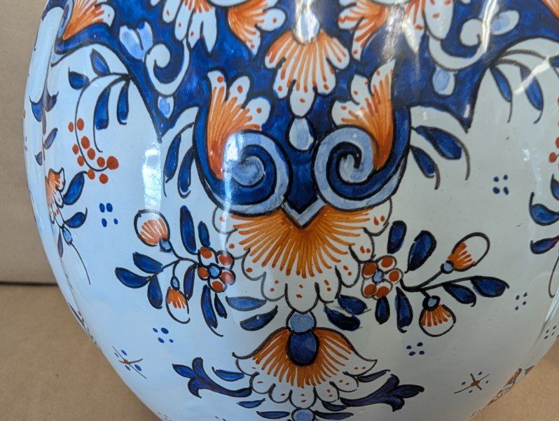 Gruyeres French Faience Covered Urn 