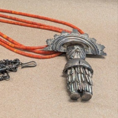 Sierra Small Bird Coral and Sterling Necklace 