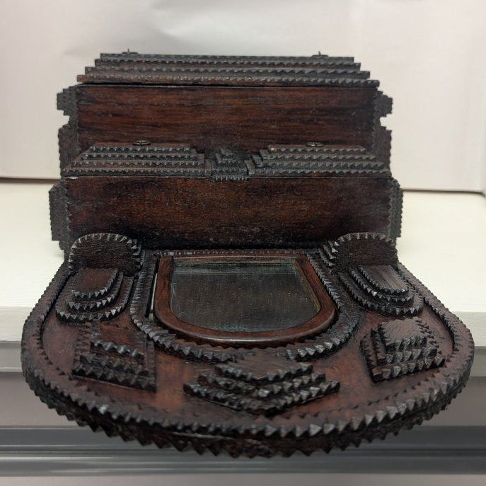 Tramp Art Antique Jewelry Box