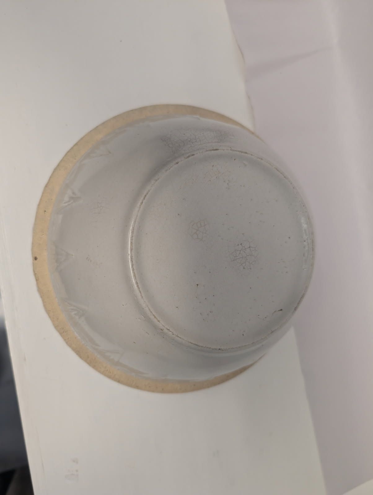 Antique Ruckels Picket Fence stoneware bowl 8 1/2"