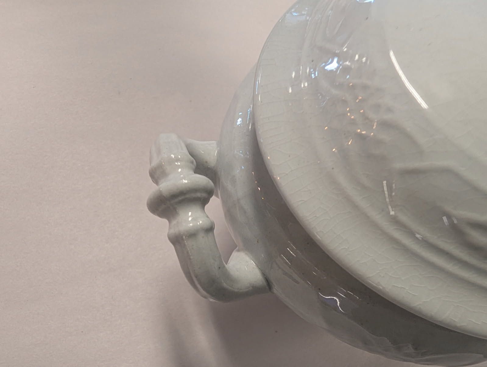 Antique White Ironstone  
compote serving bowl with lid