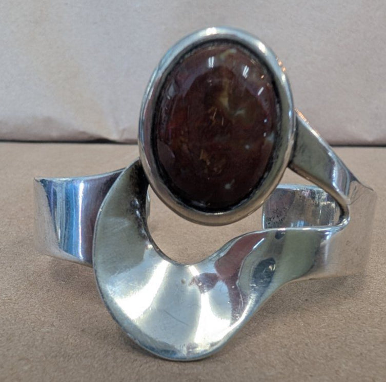 Sterling Bloodstone Cuff Mexico size 6 
