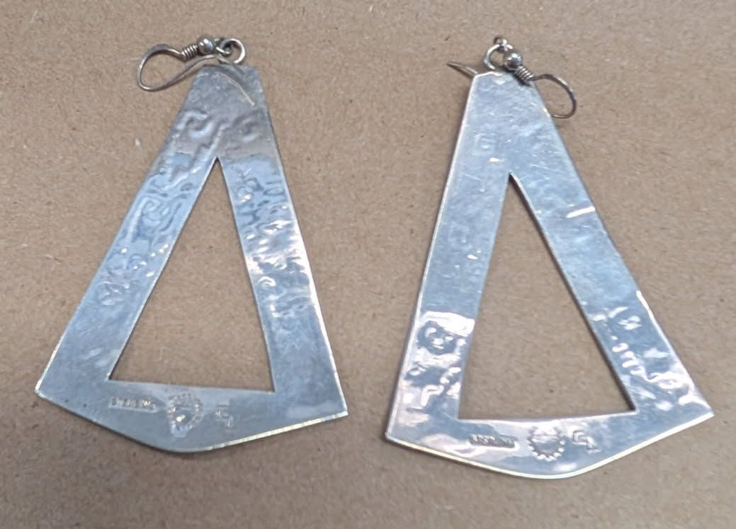 Hopi Indian Sterling Silver Earrings signed