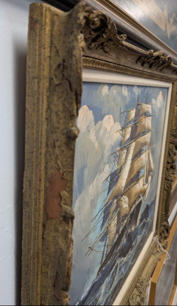 Ship on Rough Seas Oil Painting