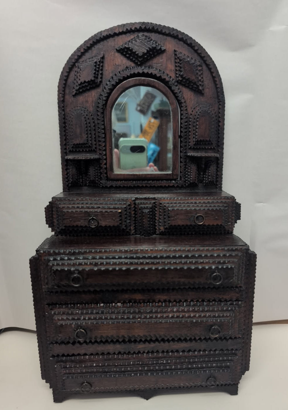 Tramp Art Antique Jewelry Box