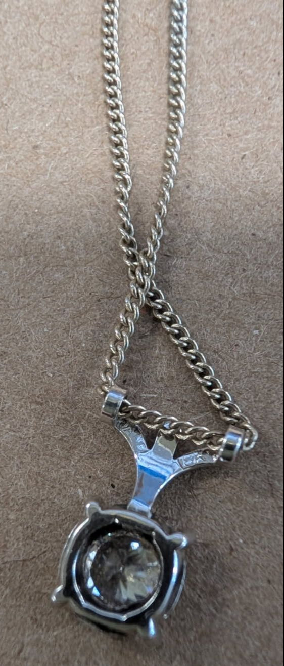 14K white gold with White Sapphire necklace