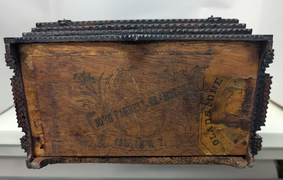 Tramp Art Antique Jewelry Box