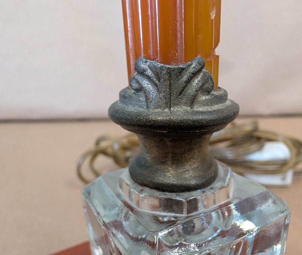 1940's Bakelite Lamp Amber and Clear