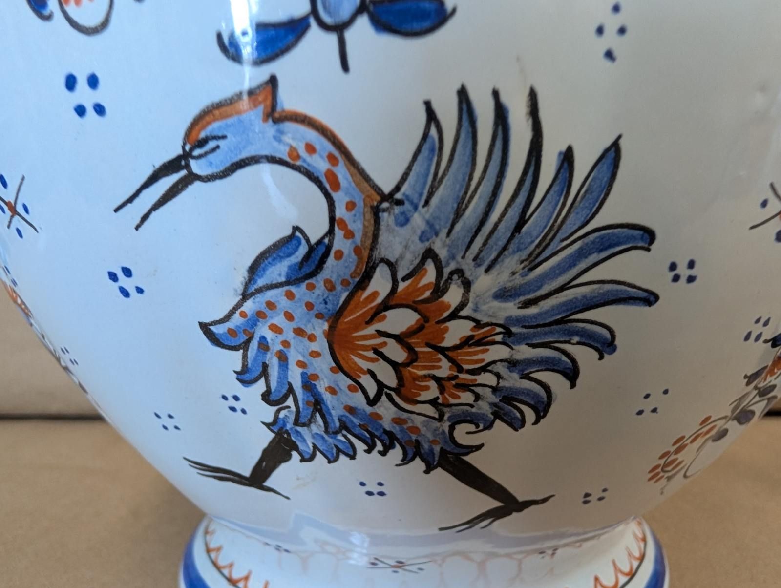 Gruyeres French Faience Covered Urn 