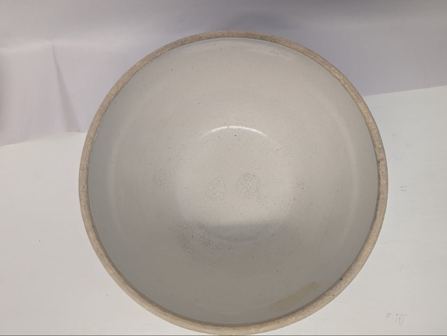 Antique Ruckels Picket Fence stoneware bowl 8 1/2"