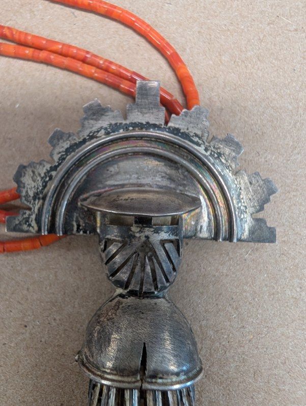 Sierra Small Bird Coral and Sterling Necklace 