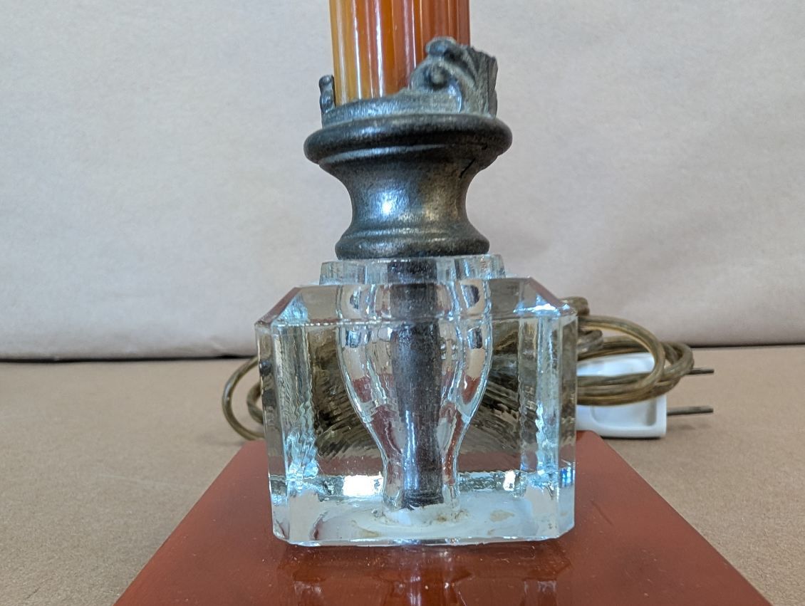 1940's Bakelite Lamp Amber and Clear