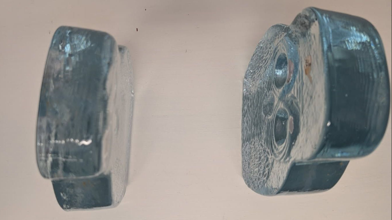 Blenko glass owl bookends