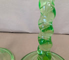 Uranium Glass Vaseline Glass Candlesticks