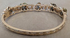 14KG Van Gogh enameled Bangle Bracelet - pansies, pearls, diamonds!
