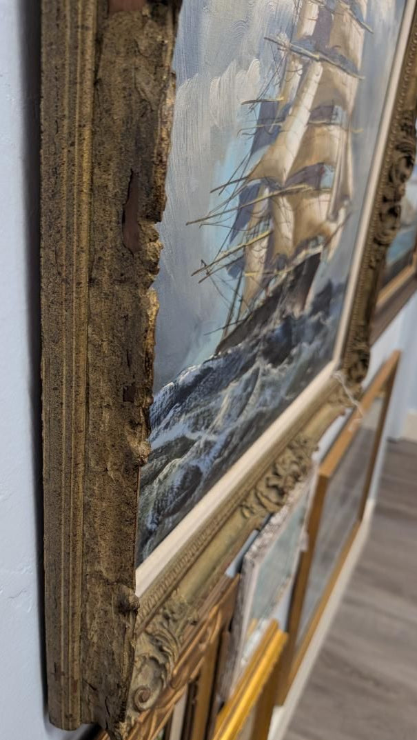 Ship on Rough Seas Oil Painting