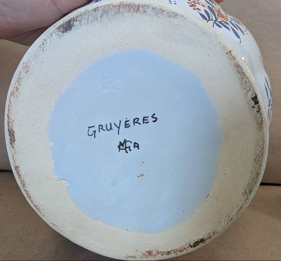 Gruyeres French Faience Covered Urn 