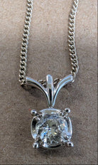 14K white gold with White Sapphire necklace