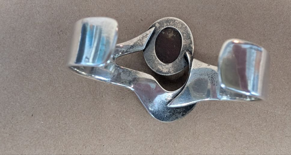 Sterling Bloodstone Cuff Mexico size 6 