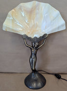 1950s Art Deco Style woman with fan lamp 