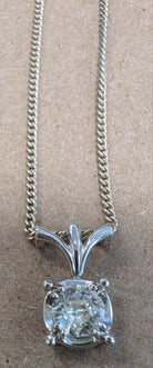 14K white gold with White Sapphire necklace
