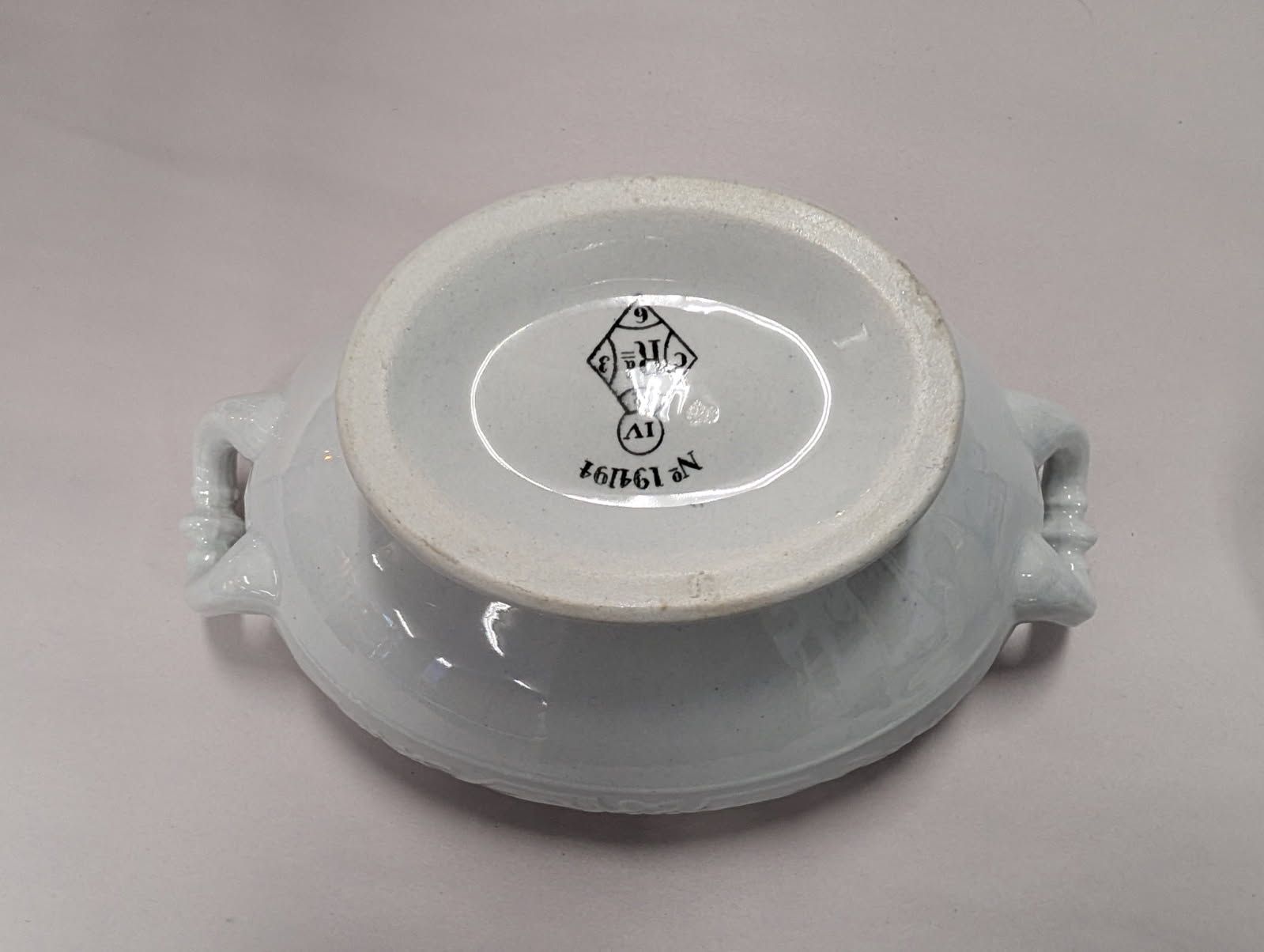 Antique White Ironstone  
compote serving bowl with lid