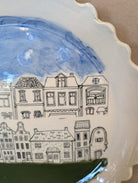 "Village Plate" Pottery food safe plate made by Cape Cod Artist Barbara Lavoine