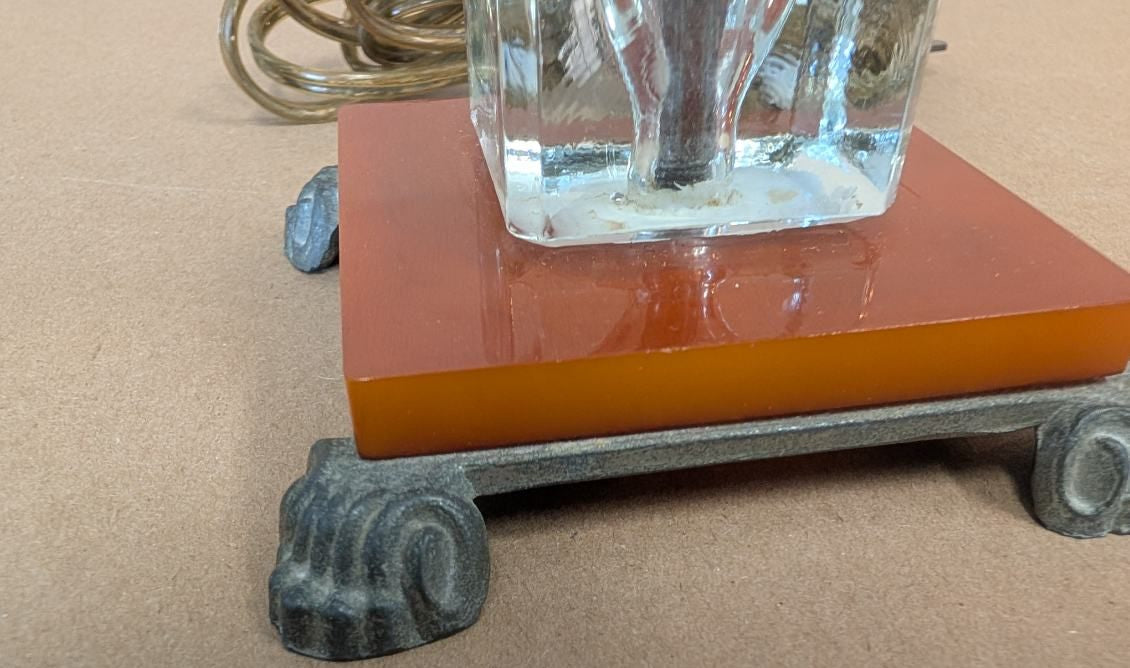 1940's Bakelite Lamp Amber and Clear