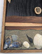 Seashell wood art beach