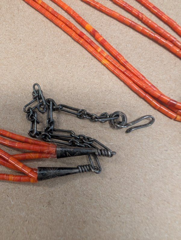 Sierra Small Bird Coral and Sterling Necklace 