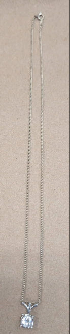 14K white gold with White Sapphire necklace