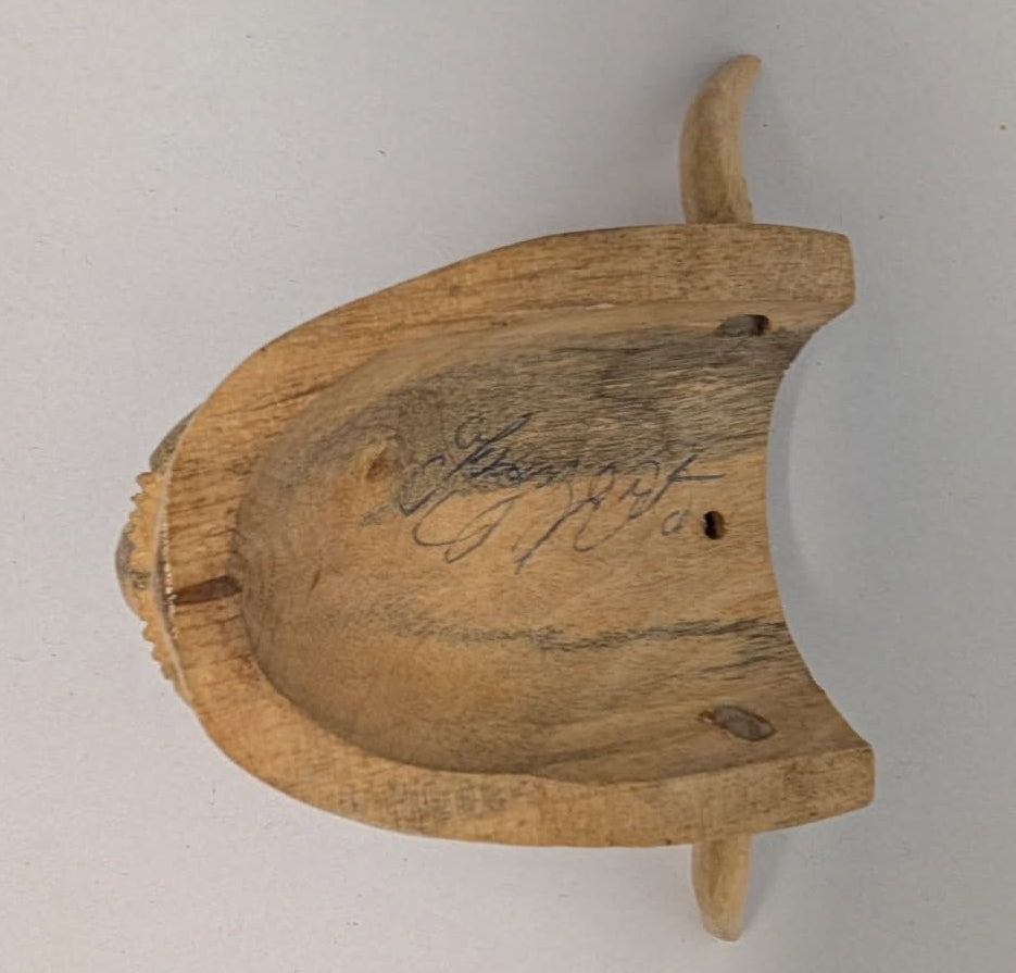 Vintage Mexican Guerrero Devil mini mask wearable as necklace.