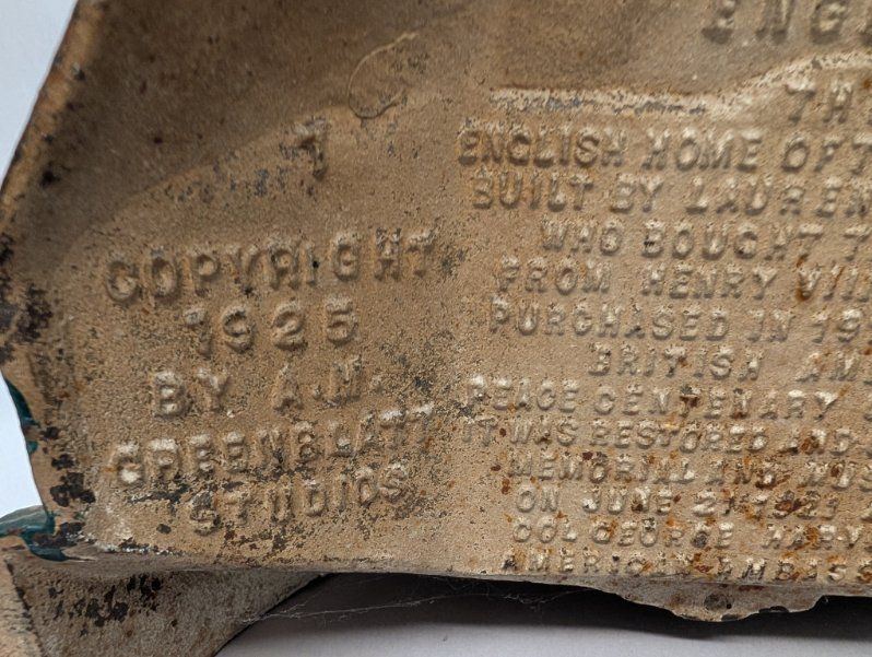 Cast Iron Sulgrave Manor Ancestral Home of George Washington in England 1925