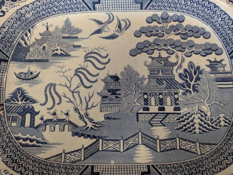 17 3/4" Blue Willow Transferware Platter